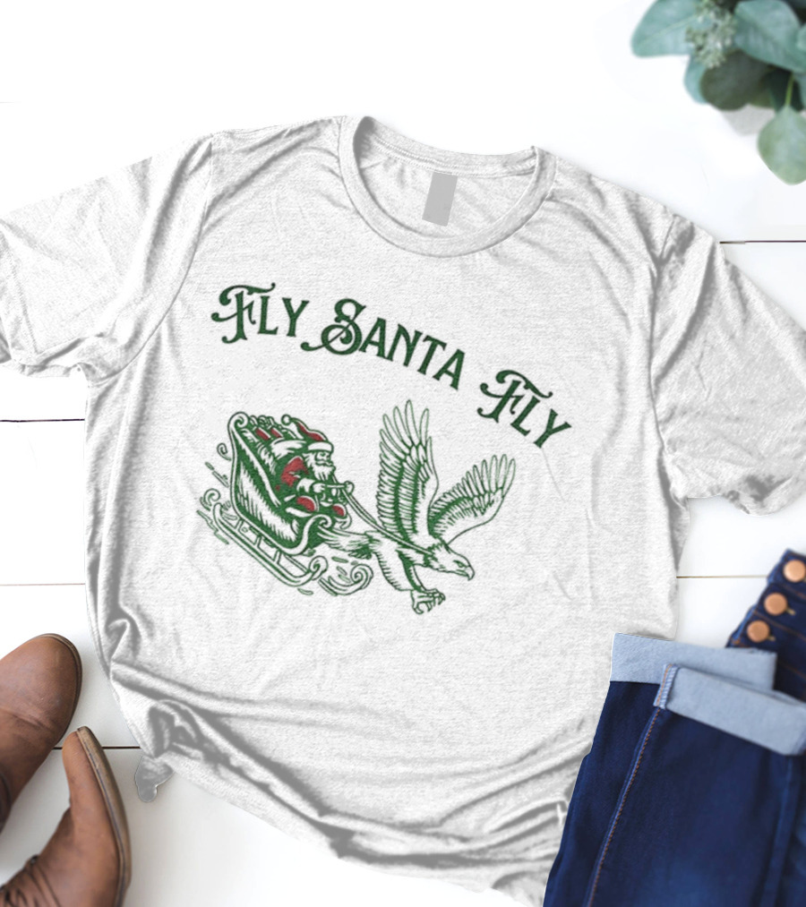 Philadelphia Fly Santa Fly Vintage Christmas Football T-Shirt