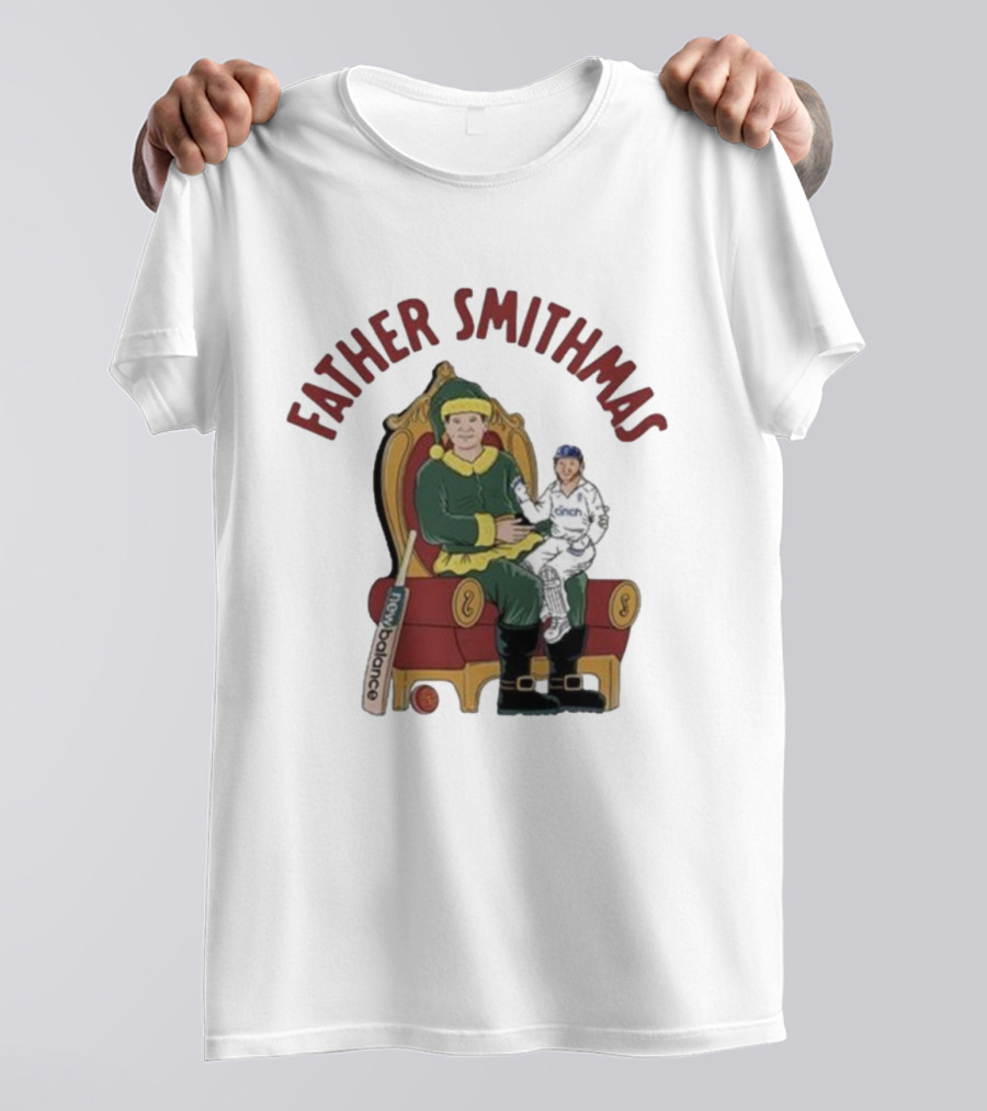 Father Smithmas Santa Suit Christmas Cricket Steve Smith T-Shirt