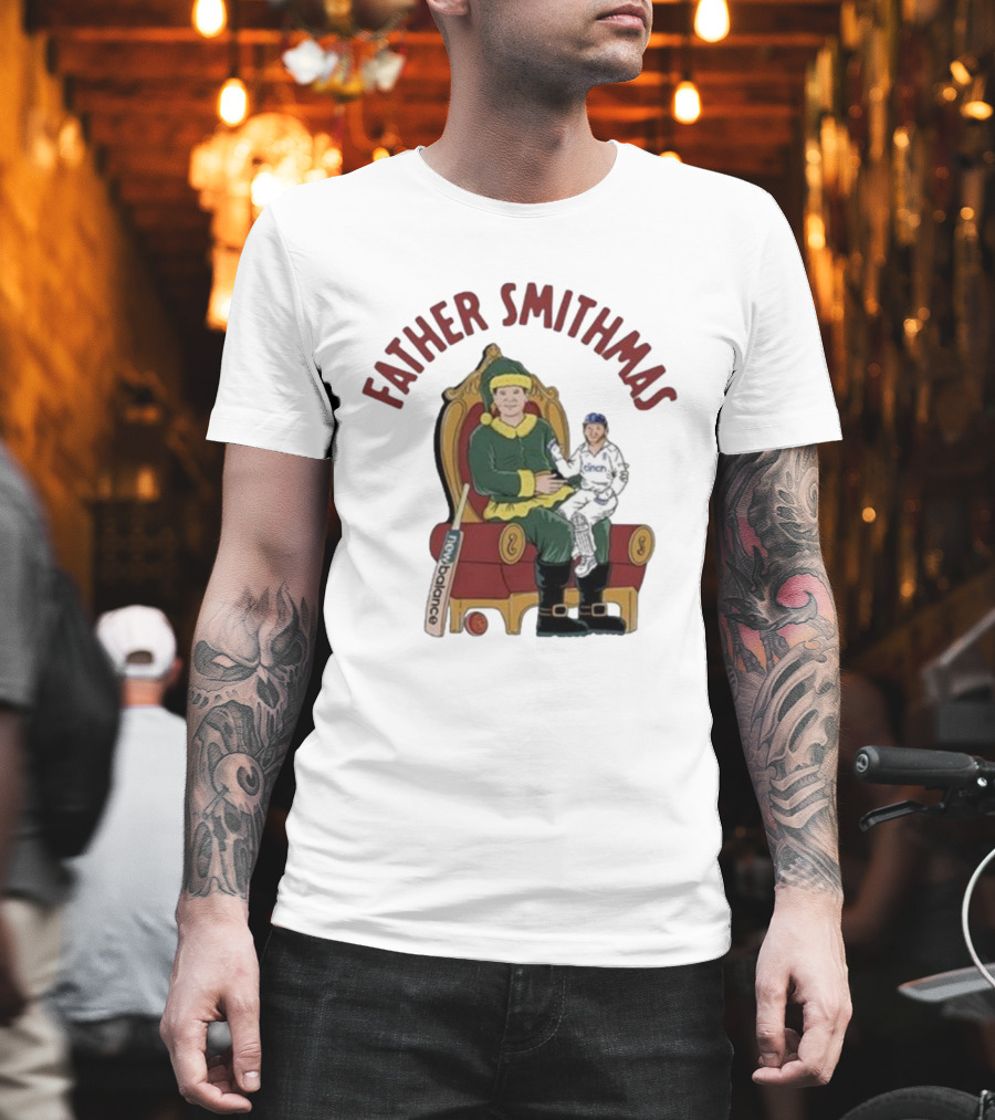 Father Smithmas Santa Suit Christmas Cricket Steve Smith T-Shirt