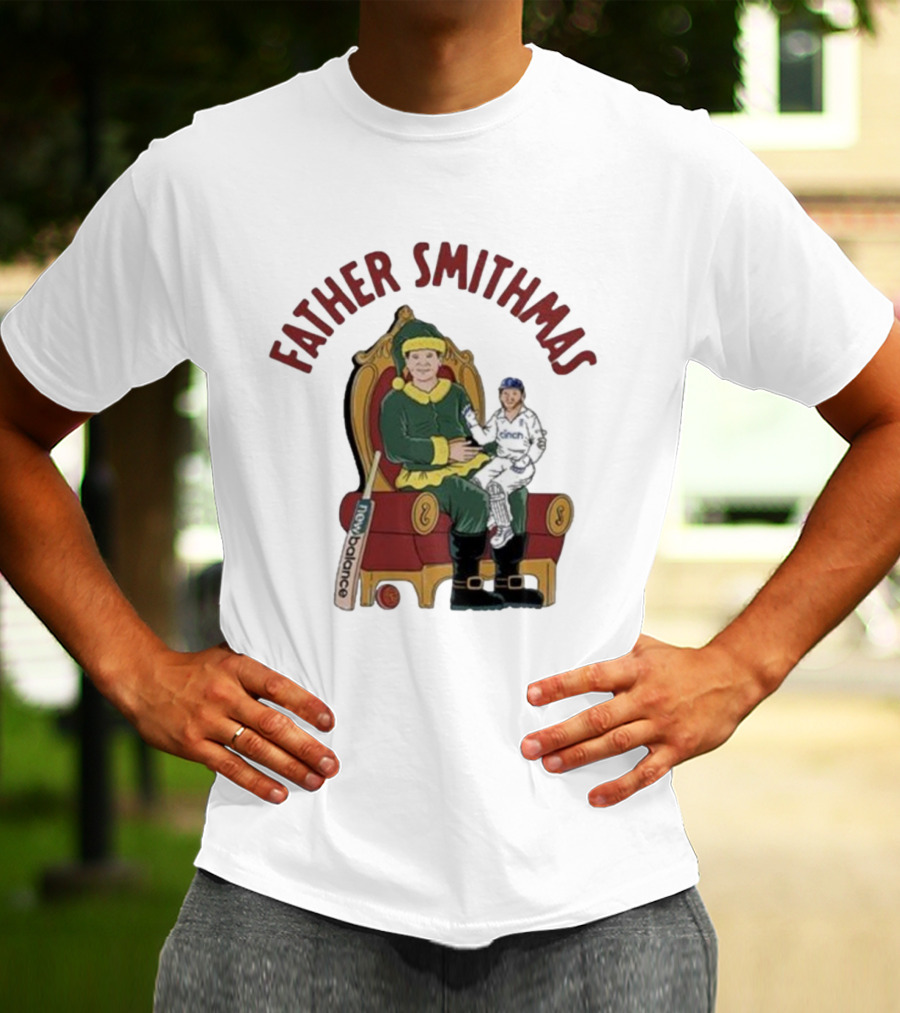 Father Smithmas Santa Suit Christmas Cricket Steve Smith T-Shirt