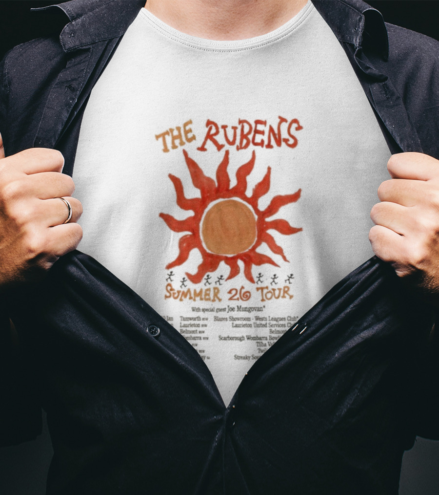 The Rubens Summer Tour 2026 Sunburst Dates And Locations T-Shirt