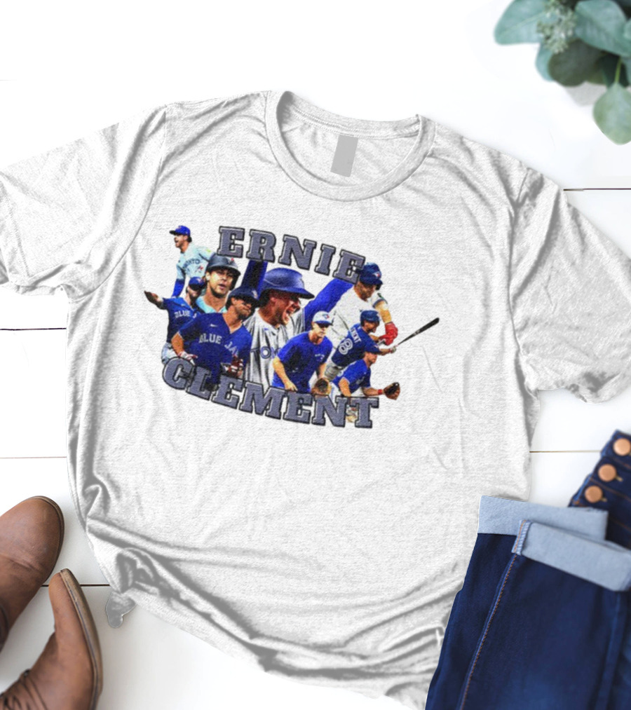 Ernie Clement Toronto Blue Jays Baseball Player Collage T-Shirt