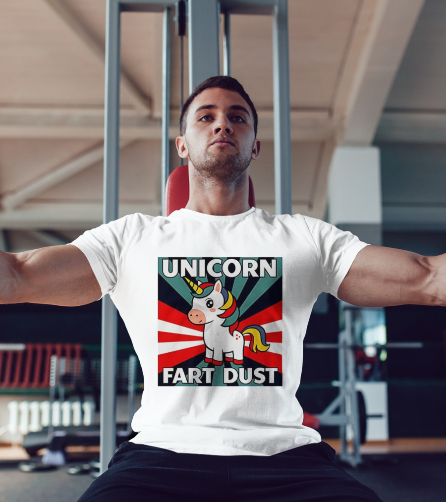 Unicorn Fart Dust Cartoon Colorful Cute Design T-Shirt