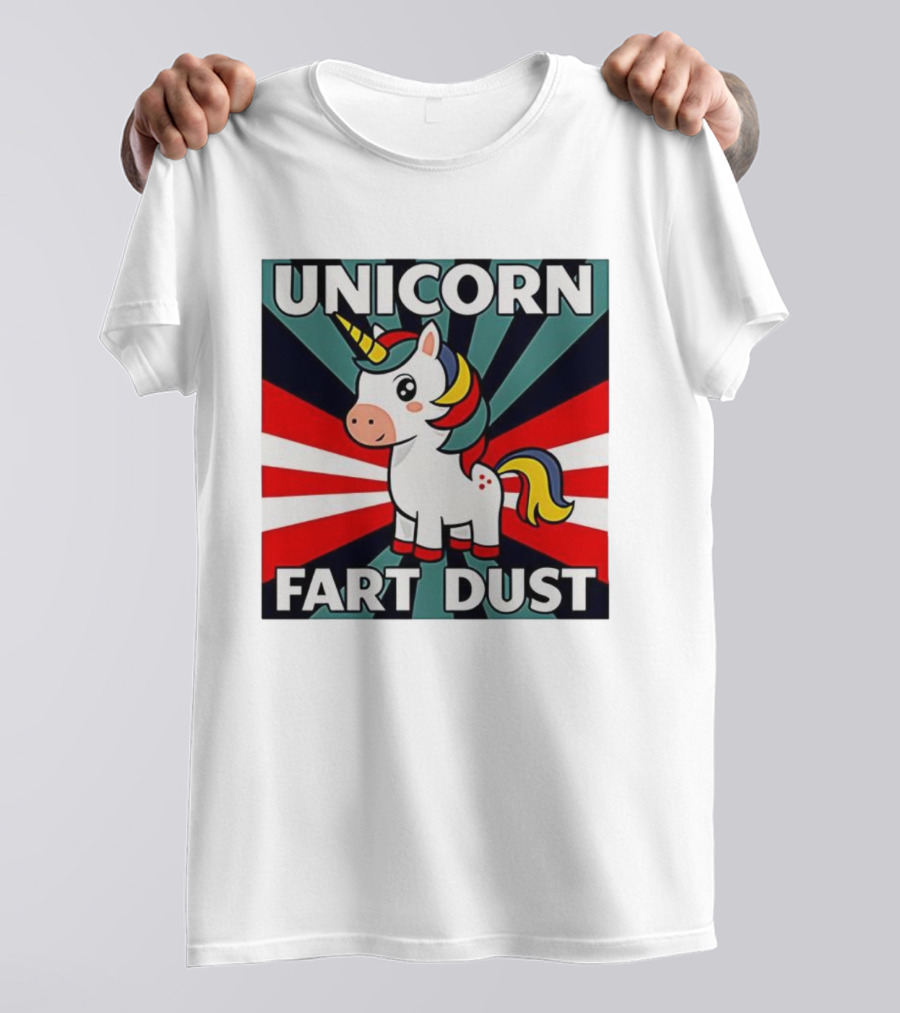 Unicorn Fart Dust Cartoon Colorful Cute Design T-Shirt