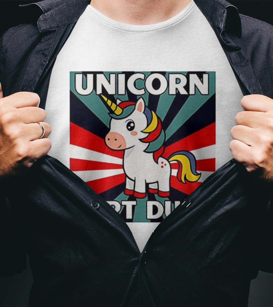 Unicorn Fart Dust Cartoon Colorful Cute Design T-Shirt