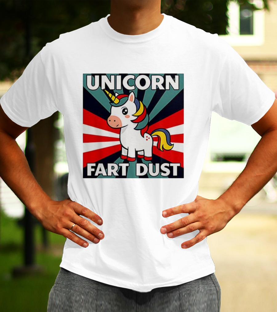 Unicorn Fart Dust Cartoon Colorful Cute Design T-Shirt
