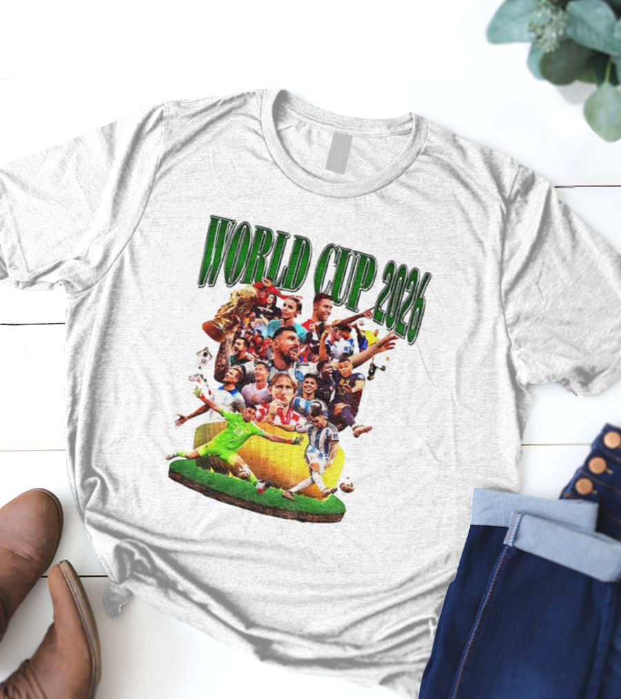 World Cup 2026 Soccer Celebration Stars And Trophy T-Shirt