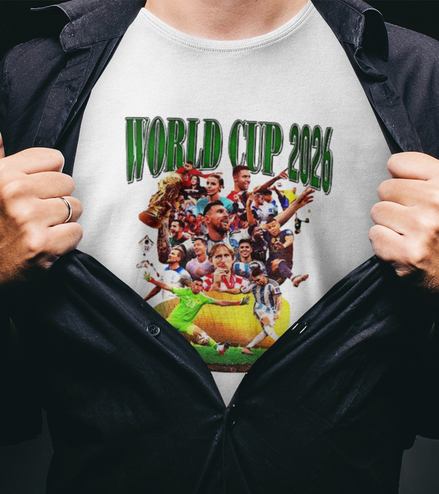 World Cup 2026 Soccer Celebration Stars And Trophy T-Shirt