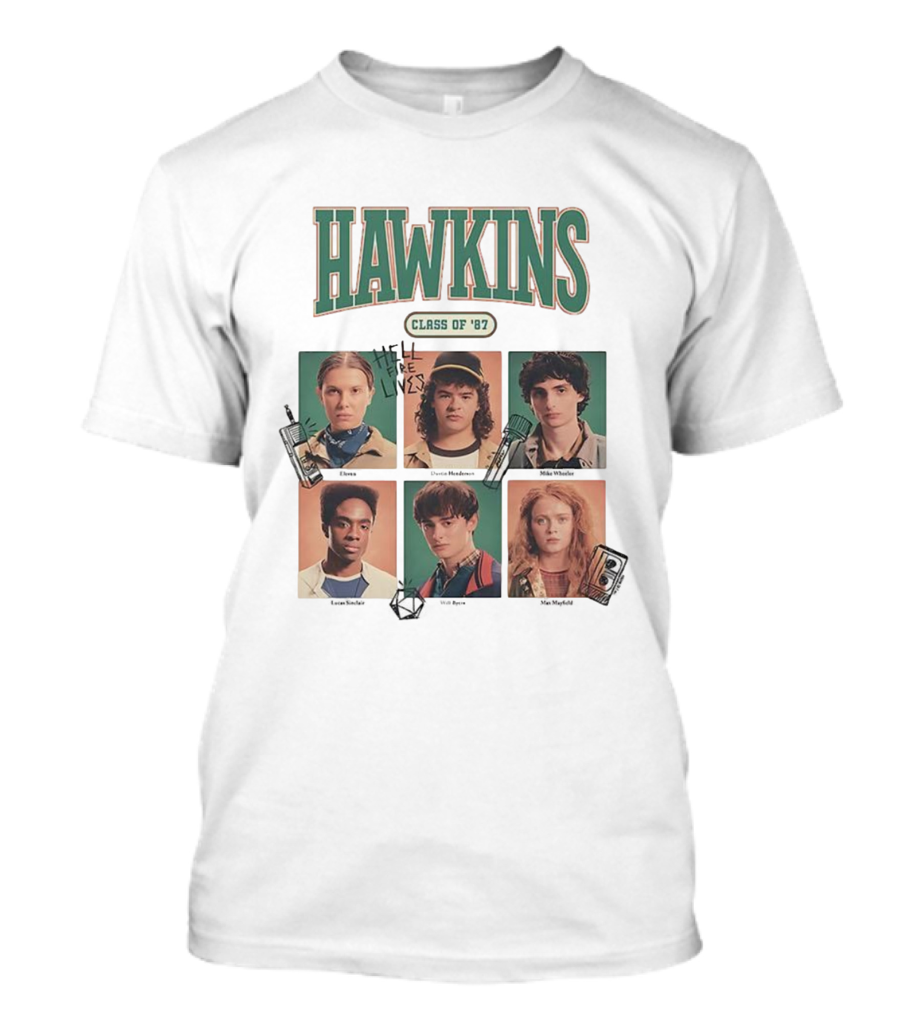 Hawkins Class Of ’87 Hellfire Lives Tour Stranger Things Characters T-Shirt