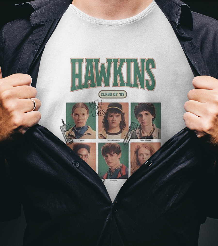 Hawkins Class Of ’87 Hellfire Lives Tour Stranger Things Characters T-Shirt