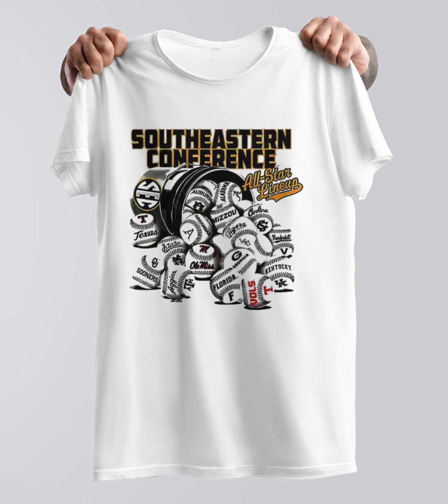 Southeastern Conference All Star Baseball Lineup Teams T-Shirt