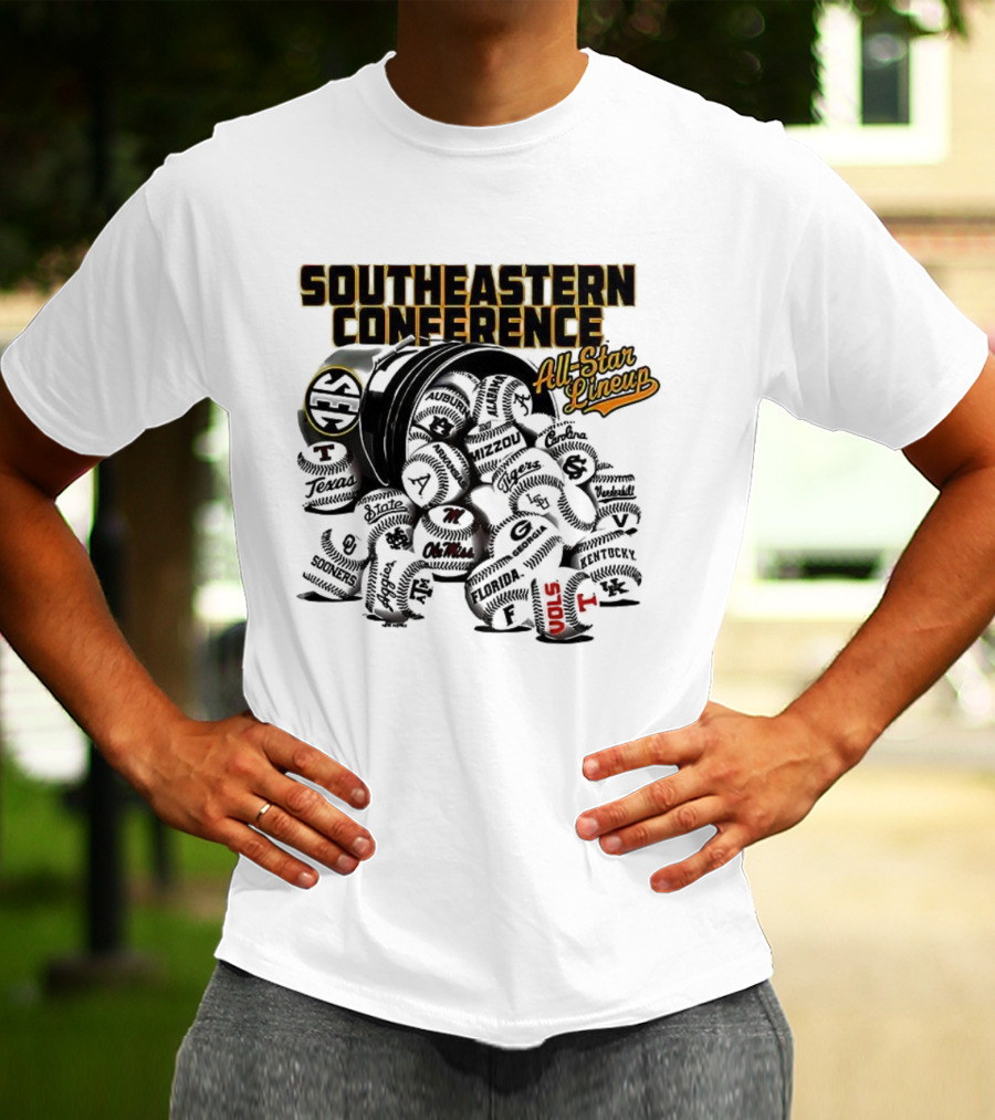 Southeastern Conference All Star Baseball Lineup Teams T-Shirt