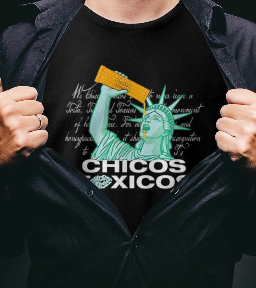 Chicos Toxicos Statue Of Liberty Honeycomb New York Humor T-Shirt