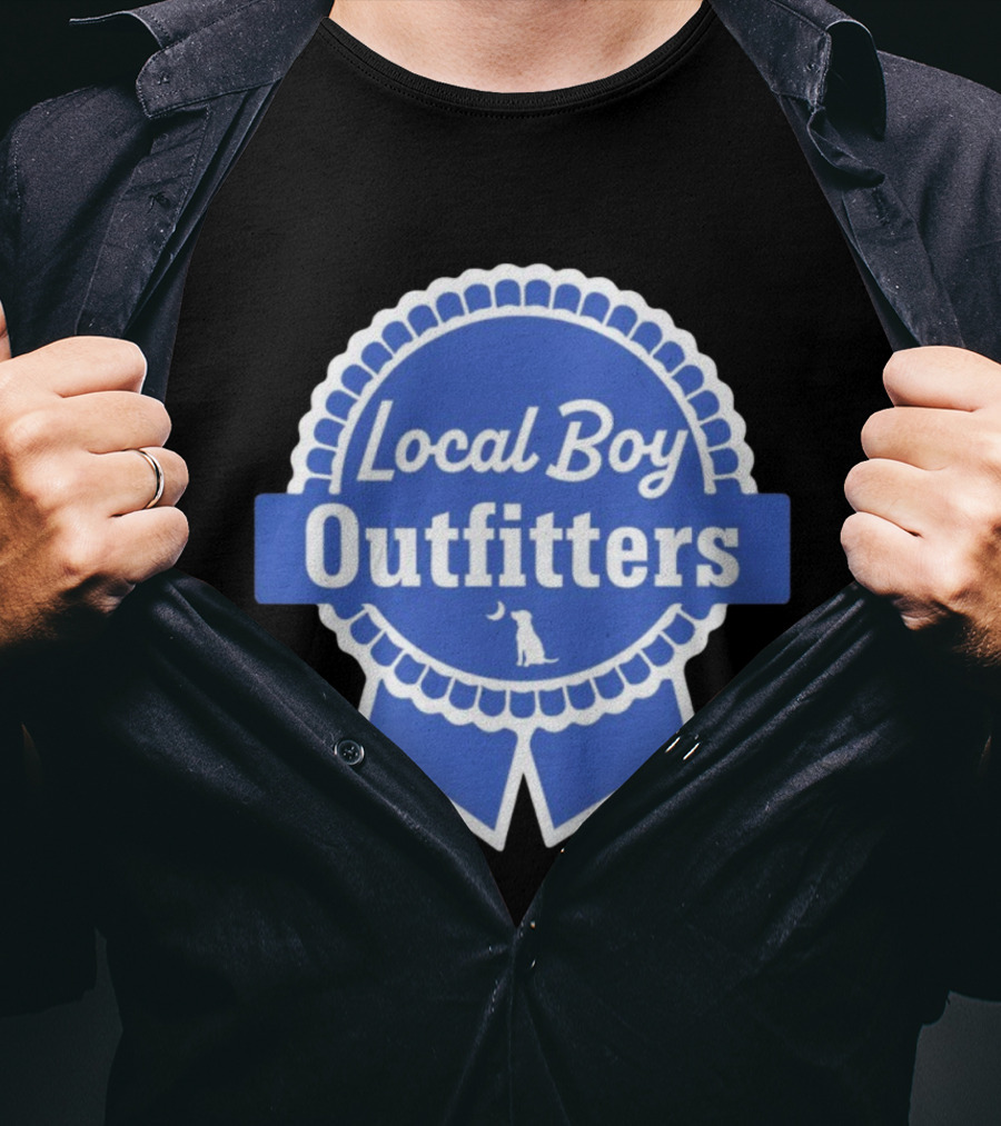 Local Boy Outfitters Blue Ribbon Dog Moon Emblem T-Shirt