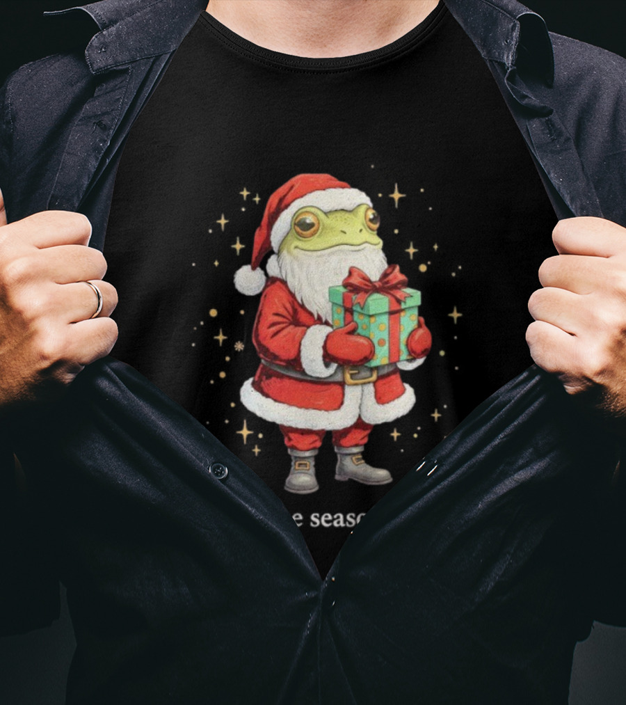 Tis The Season Y'all Frog Santa Christmas T-Shirt