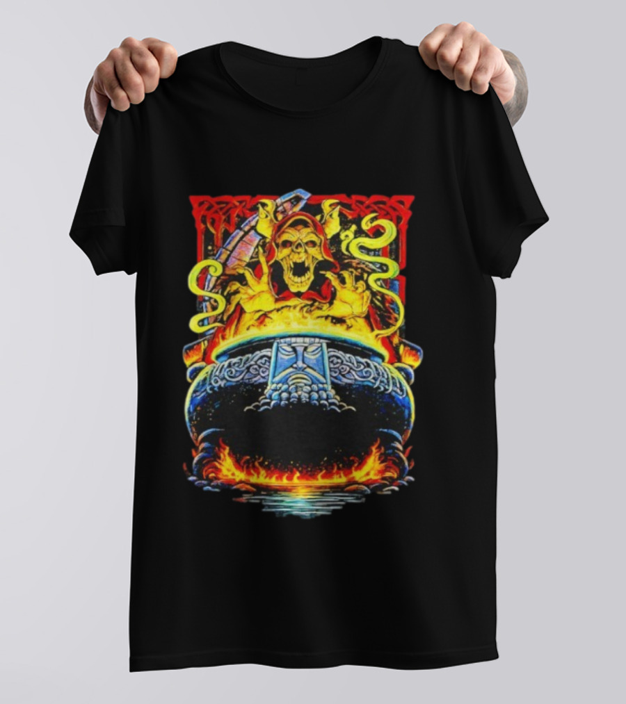 Horned King The Black Cauldron Villain Skull Flames T-Shirt