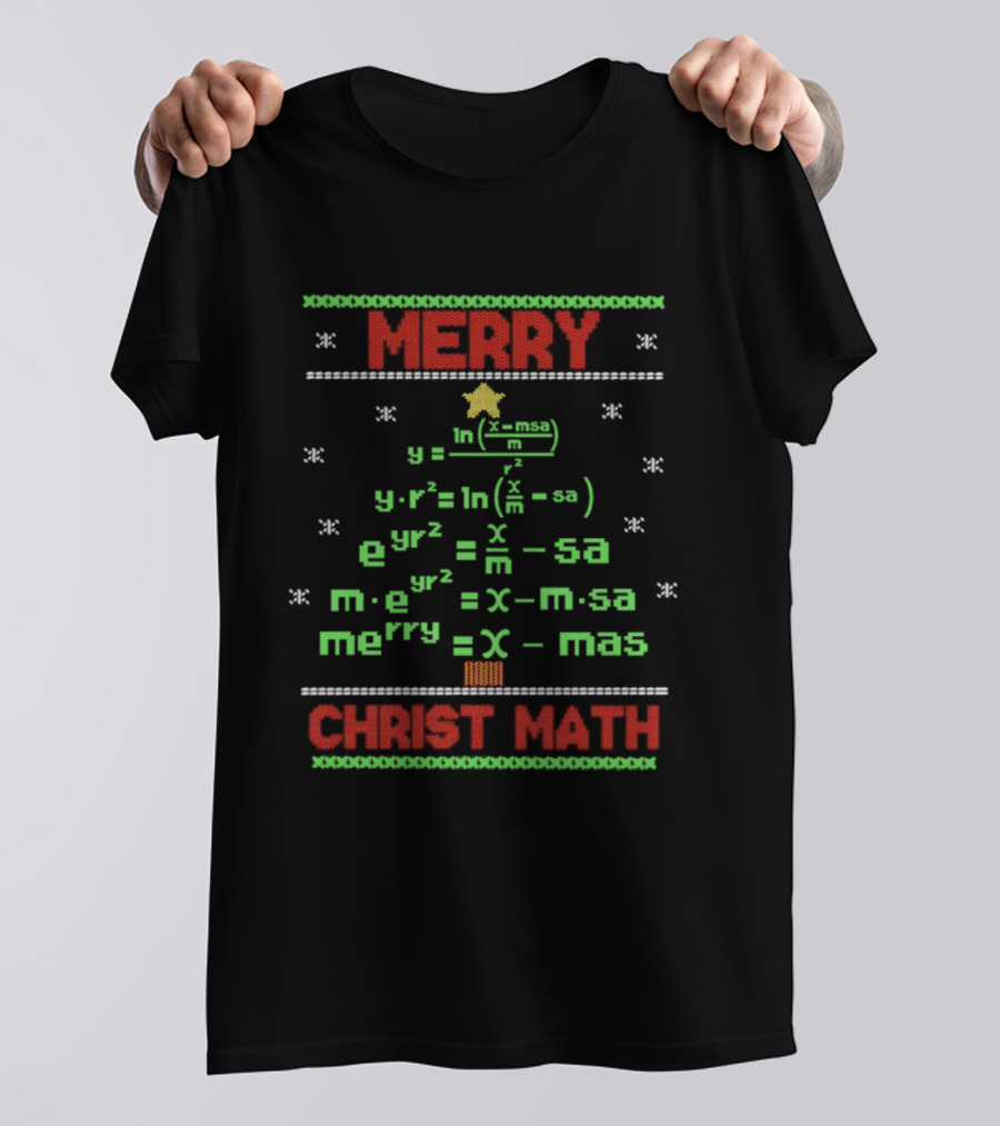 Merry Math Equations Christmas Tree Christ Math T-Shirt