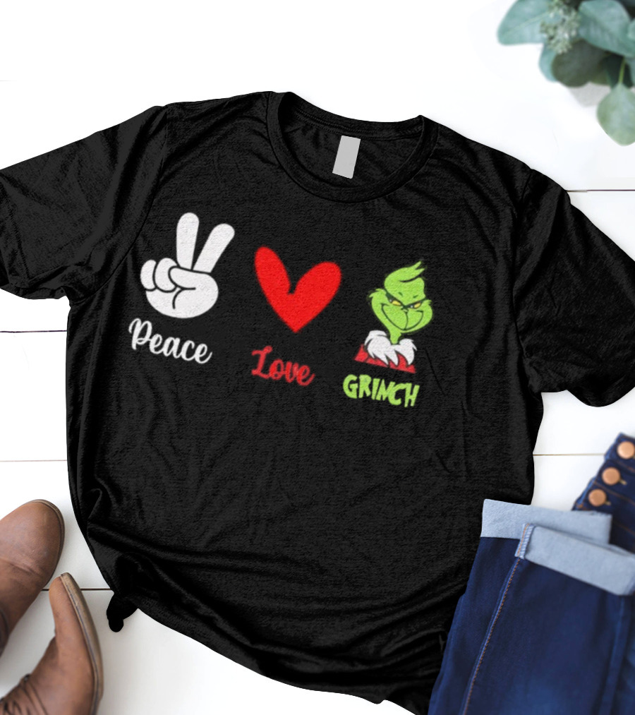 Peace Love Grinch Holiday Celebration T-Shirt