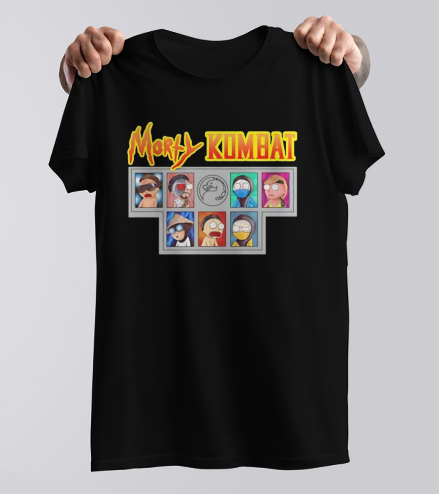 Morty Kombat Rick And Morty Mortal Kombat Characters Crossover T-Shirt