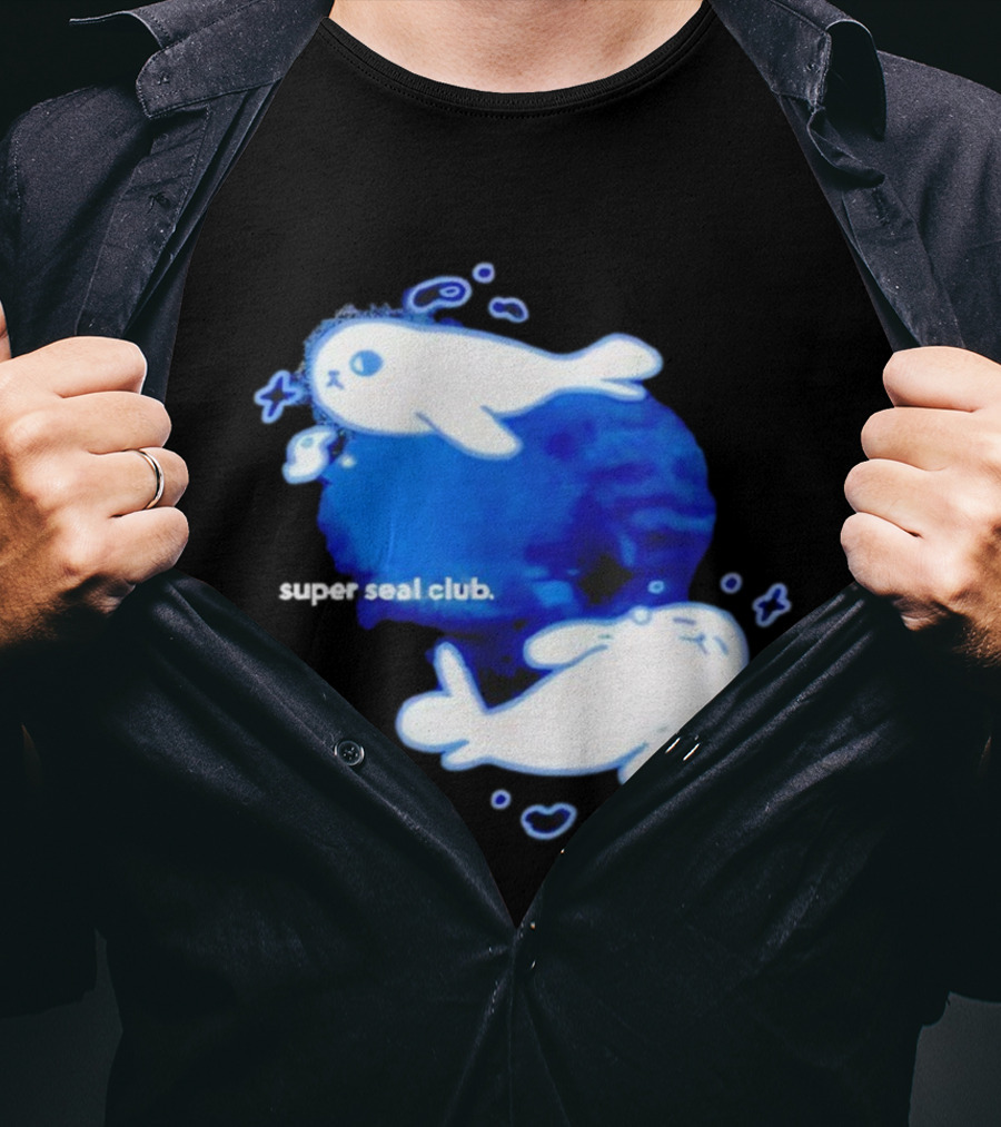 Super Seal Club 2025 Cute Cartoon Seal Design T-Shirt