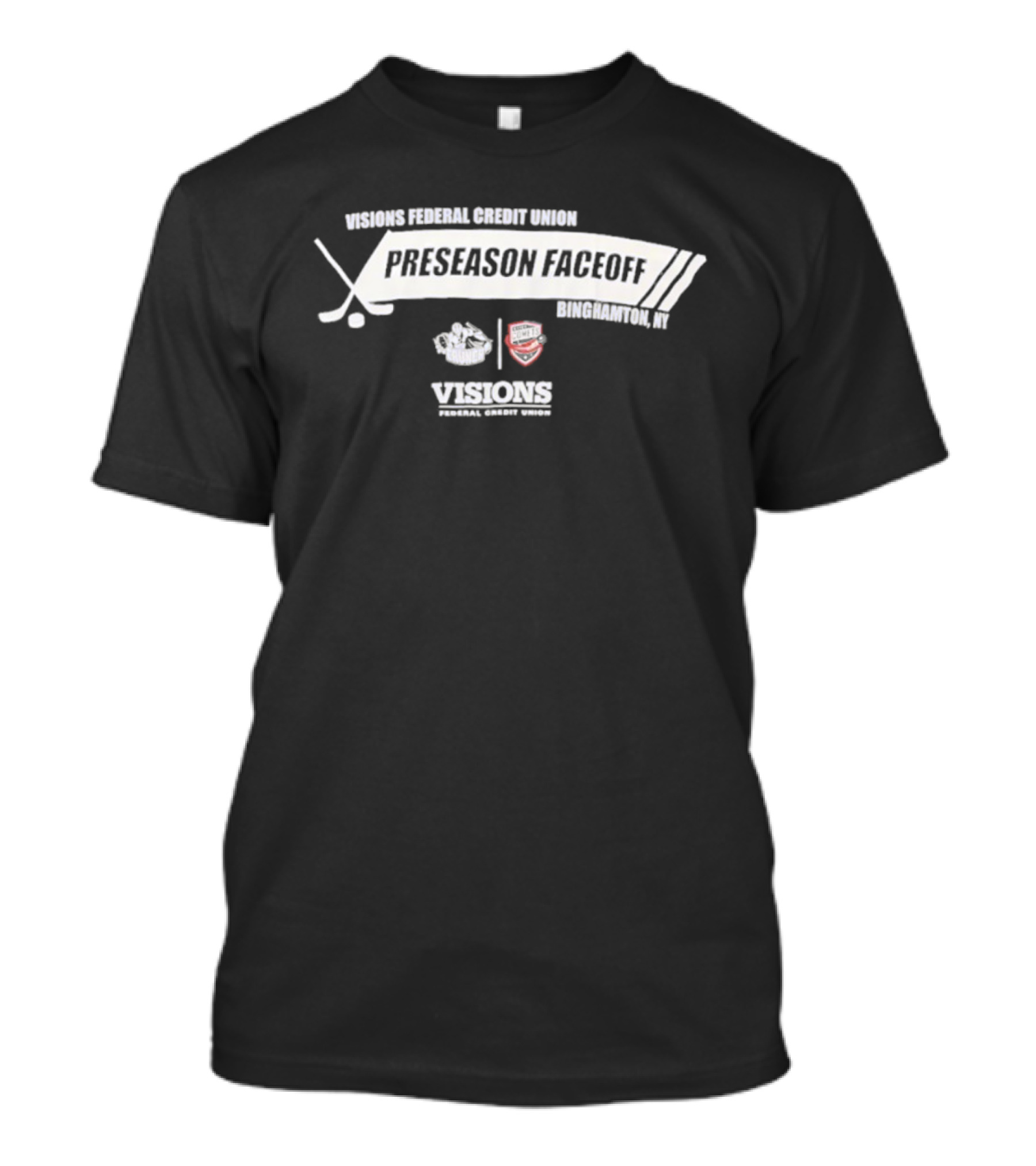 Visions Federal Credit Union Preseason Faceoff Binghamton NY Hockey Event Featuring Rival Teams T-Shirt