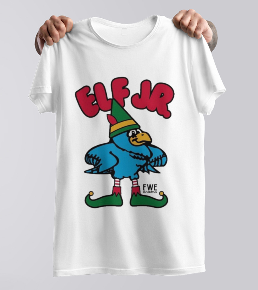 Ft Wright Elf JR Bird In Green Hat And Striped Socks T-Shirt