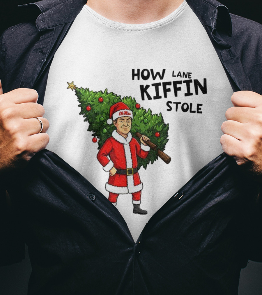 How Lane Kiffin Stole Christmas Ole Miss Santa Tree T-Shirt