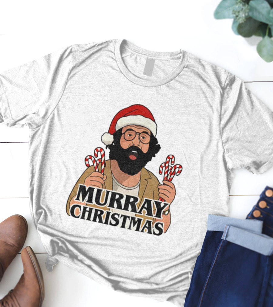 Murray Bauman Murray Christmas Funny Holiday Santa Candy Cane T-Shirt