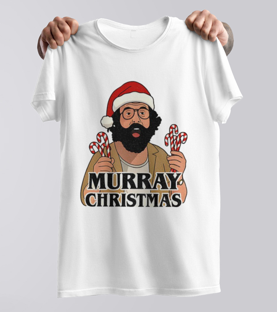 Murray Bauman Murray Christmas Funny Holiday Santa Candy Cane T-Shirt