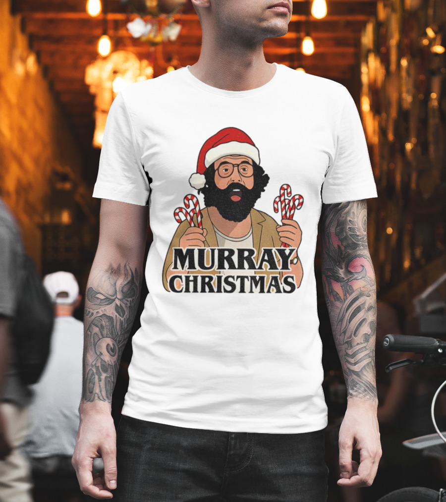 Murray Bauman Murray Christmas Funny Holiday Santa Candy Cane T-Shirt