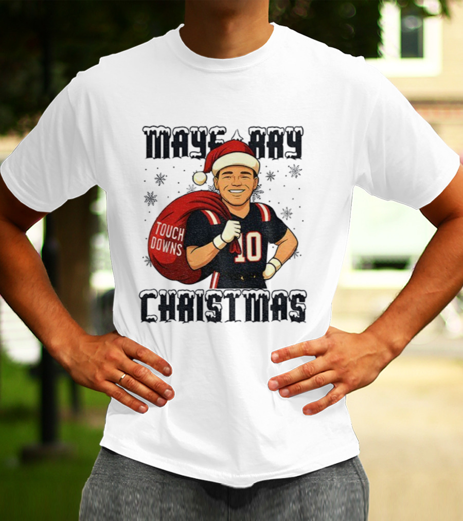 Maye-Day Touchdowns Christmas Santa Vintage Drake Maye Football T-Shirt