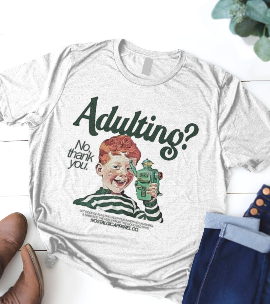 Adulting No Thank You Retro Toy Camera Vintage Graphic T-Shirt