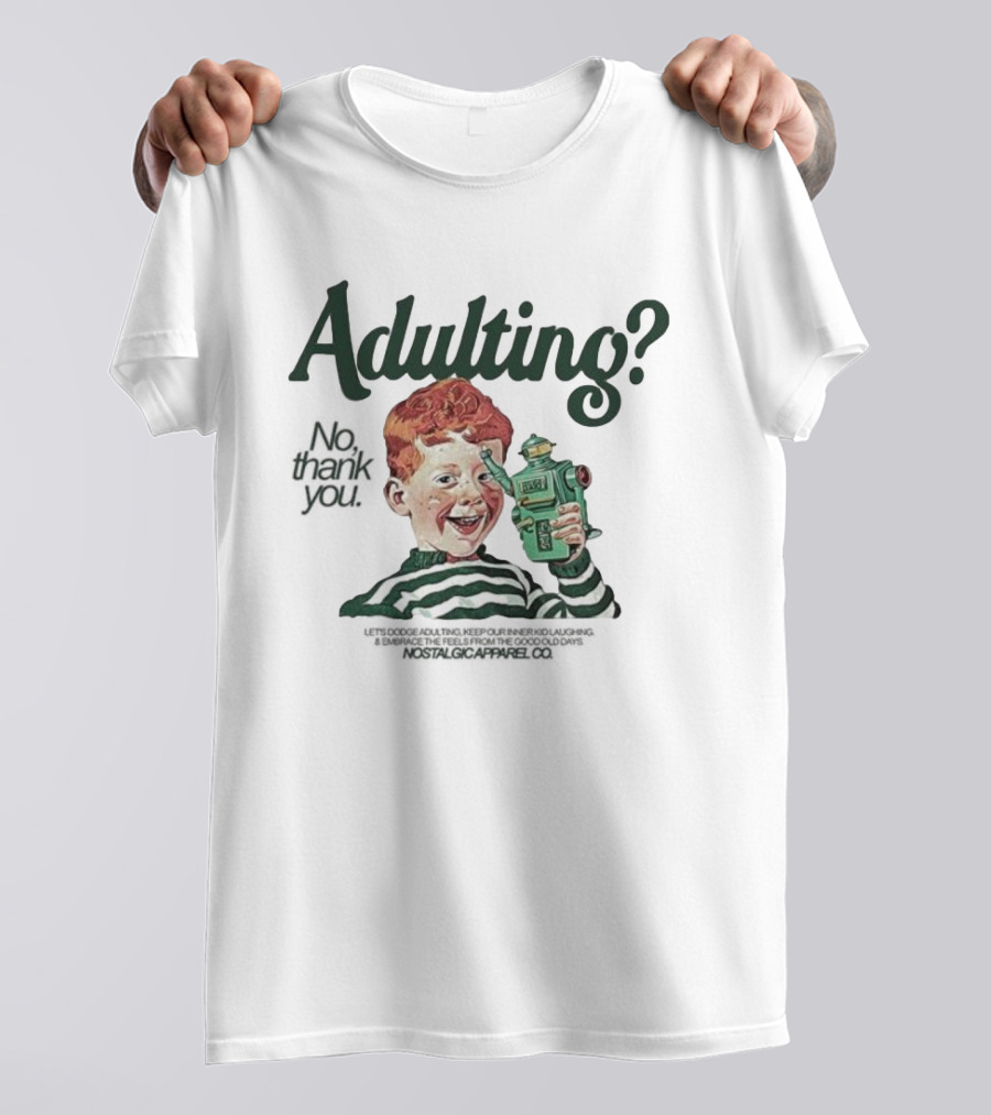 Adulting No Thank You Retro Toy Camera Vintage Graphic T-Shirt