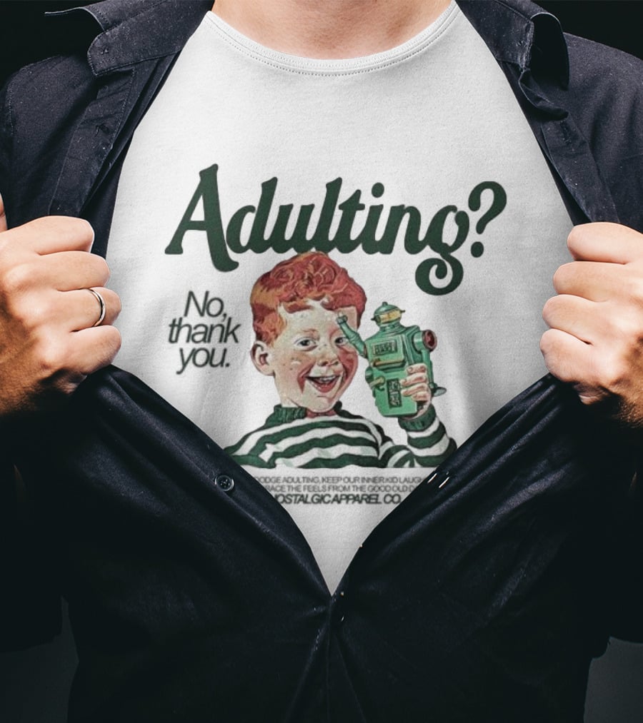 Adulting No Thank You Retro Toy Camera Vintage Graphic T-Shirt