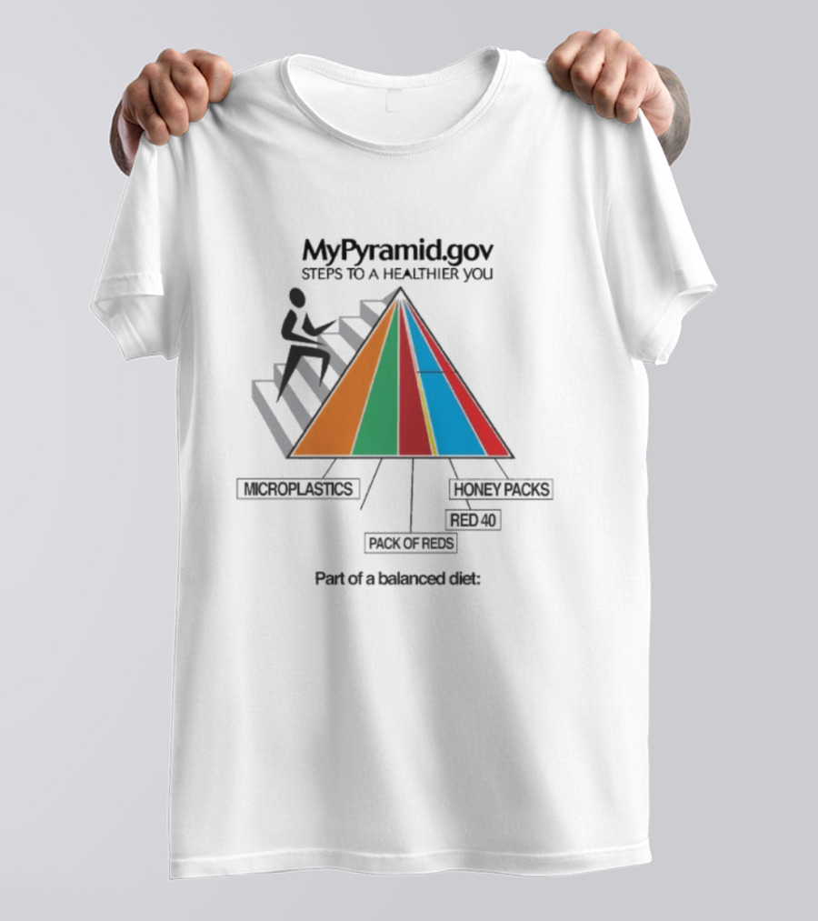 MyPyramid.Gov Steps To A Healthier You Microplastics Juice Packs Two Of These Part Of A Balanced Diet T-Shirt