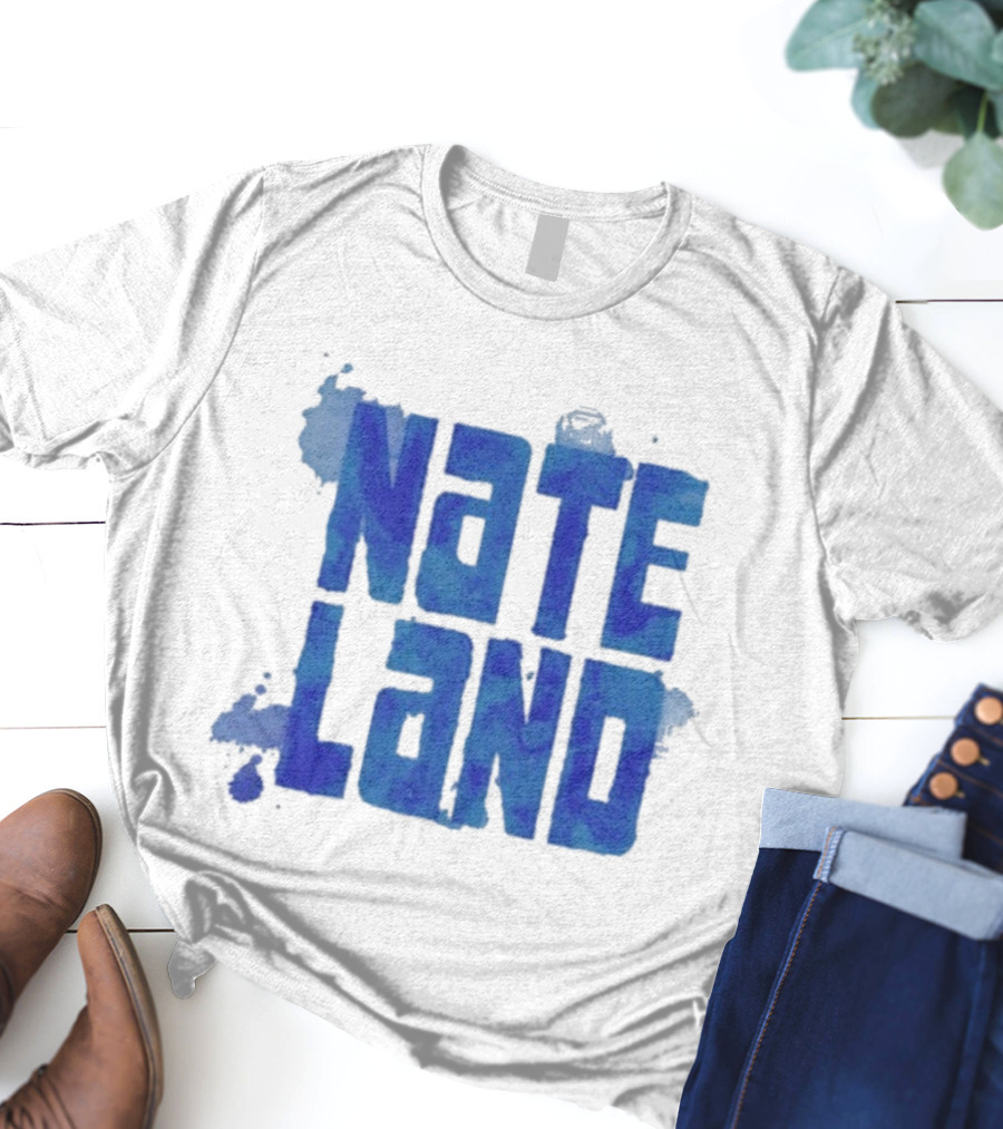 Nate Land Watercolor Reflection Text T-Shirt