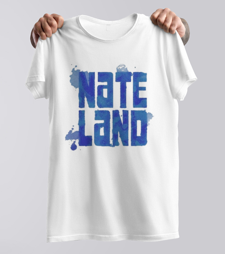 Nate Land Watercolor Reflection Text T-Shirt
