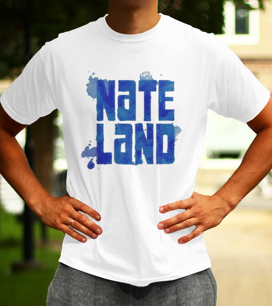 Nate Land Watercolor Reflection Text T-Shirt