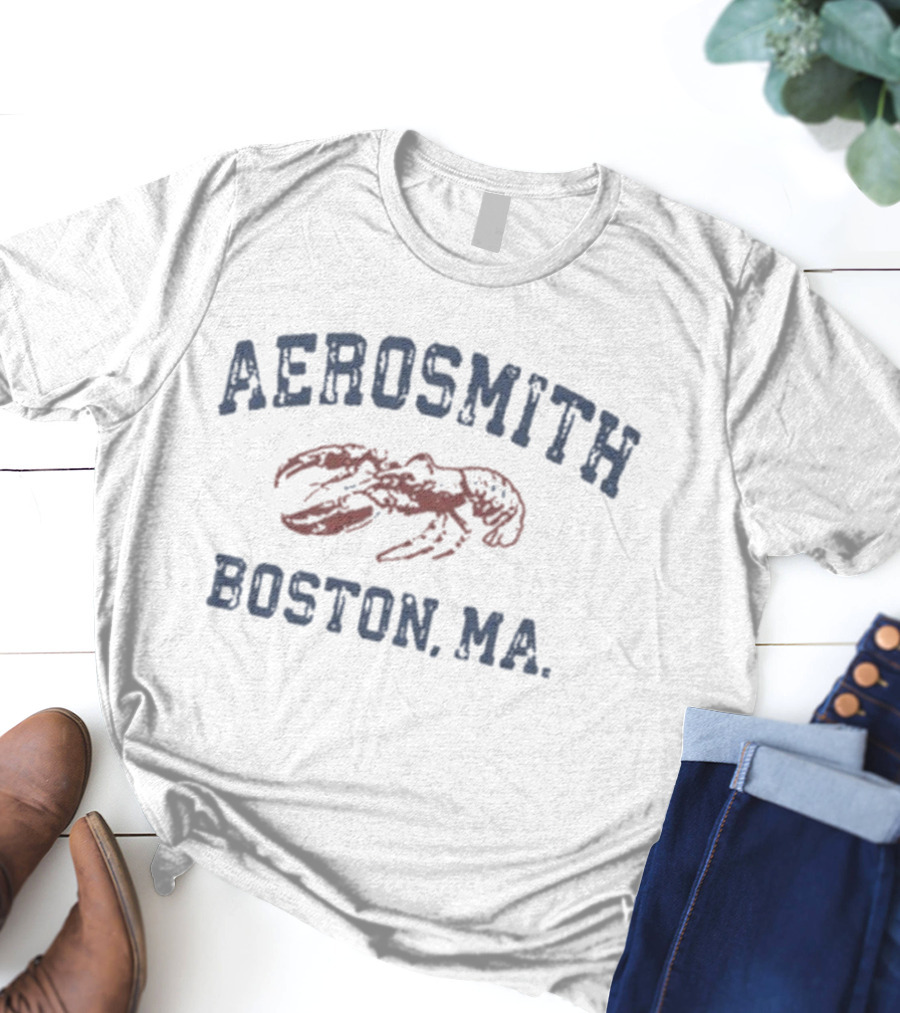 Aerosmith Boston MA Lobster Heritage Vintage Retro Style T-Shirt