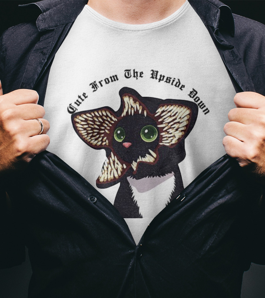 Demogorgon Kitten Cute From The Upside Down Halloween Cat Monster T-Shirt