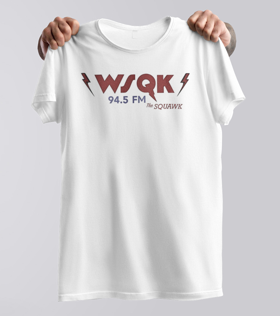 WSQK 94.5 FM The Squawk Stranger Things Lightning Bolt Radio T-Shirt