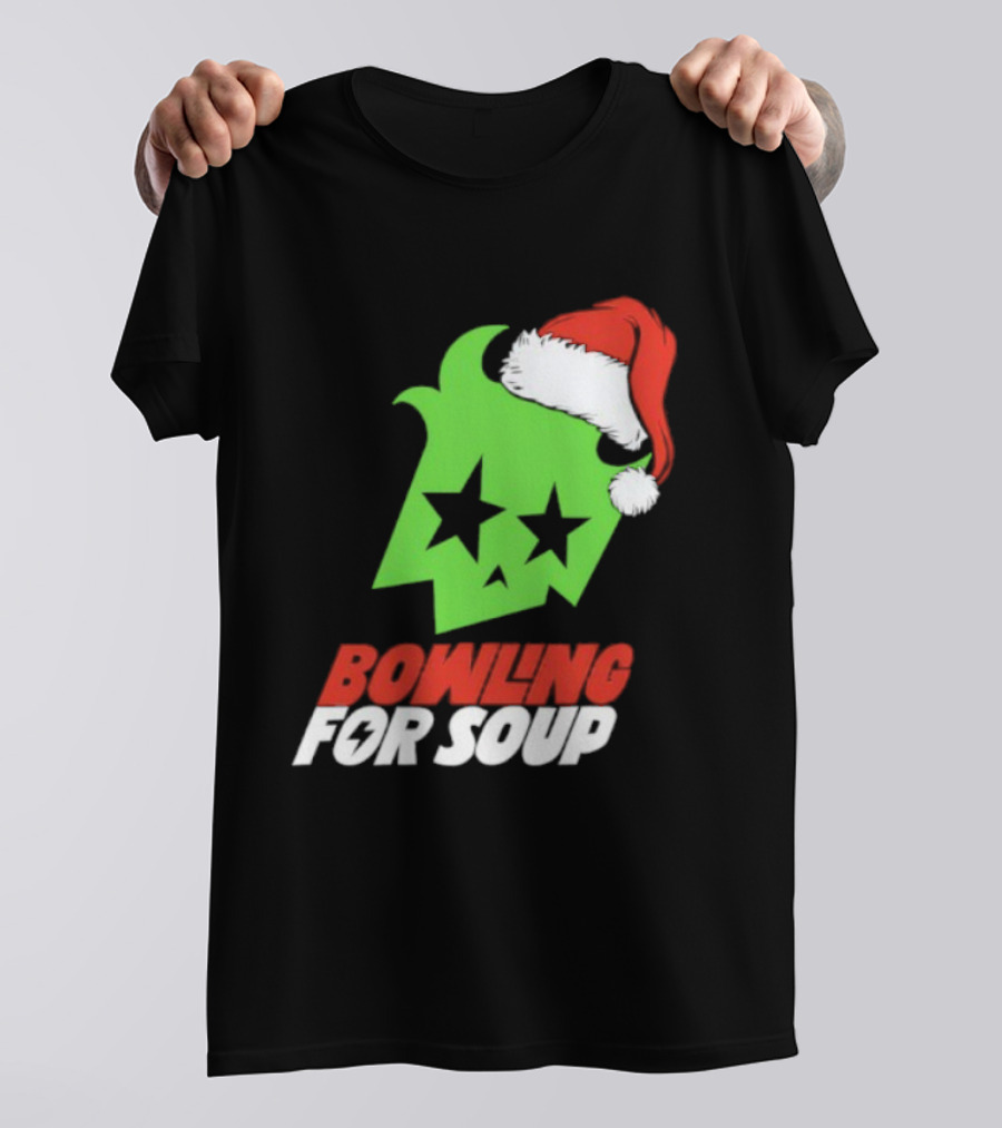 Bowling For Soup Xmas Christmas Santa Hat Stars T-Shirt