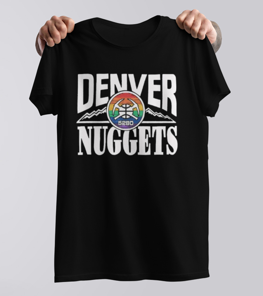 Denver Nuggets 5280 Rainbow Mountain City Edition Homage T-Shirt
