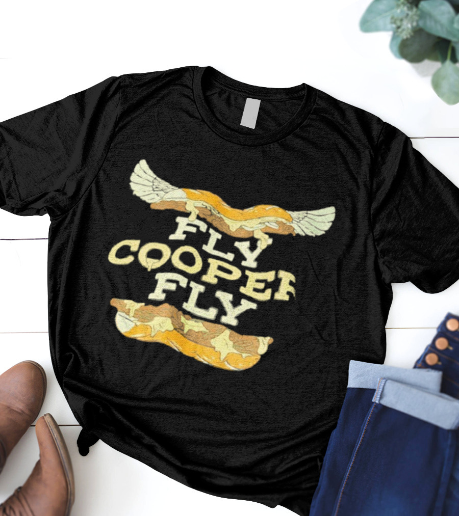 Fly Cooper Fly Cheesesteak Wings Football Theme T-Shirt