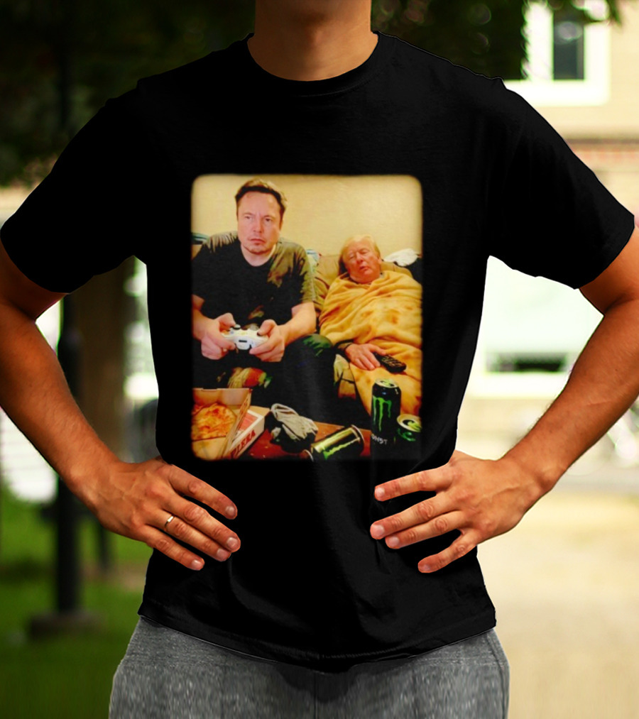 Elon Don Gaming Pizza Couch Monster Energy T-Shirt