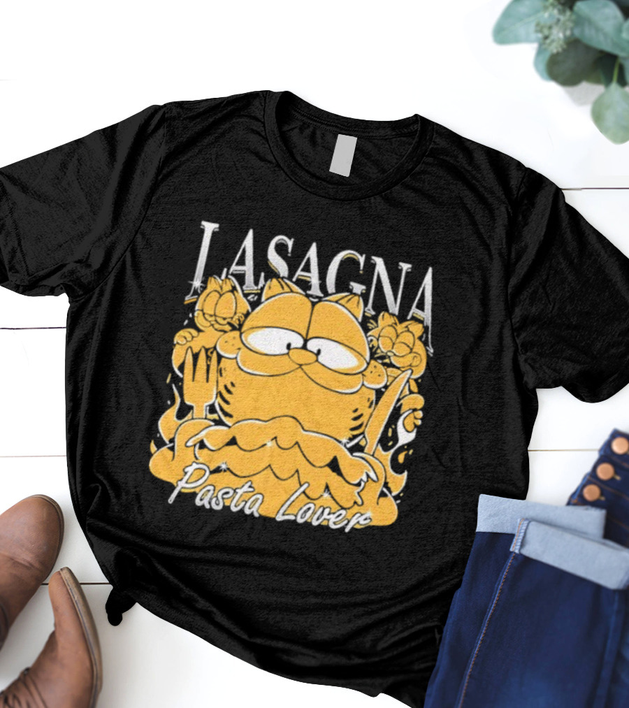 Garf Lasagna Pasta Lover Cat Iconic Character Fun Design T-Shirt