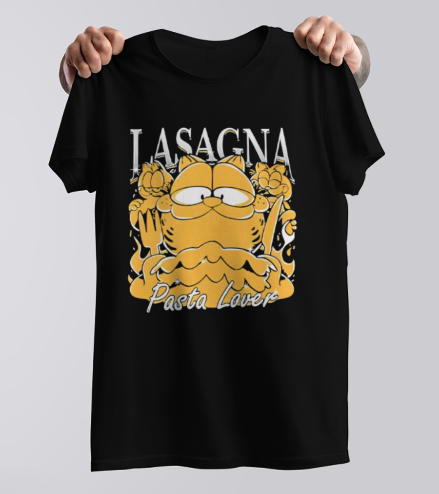 Garf Lasagna Pasta Lover Cat Iconic Character Fun Design T-Shirt