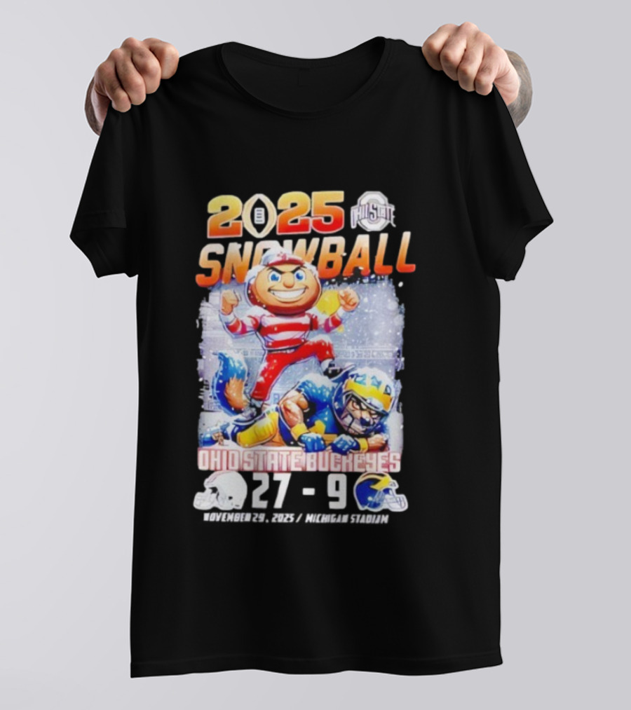 Ohio State Buckeyes 2025 Snowball Champions 27-9 Mascot Victory T-Shirt