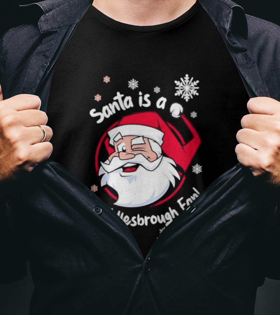 Santa Is A Middlesbrough Fan Christmas Snowflakes T-Shirt