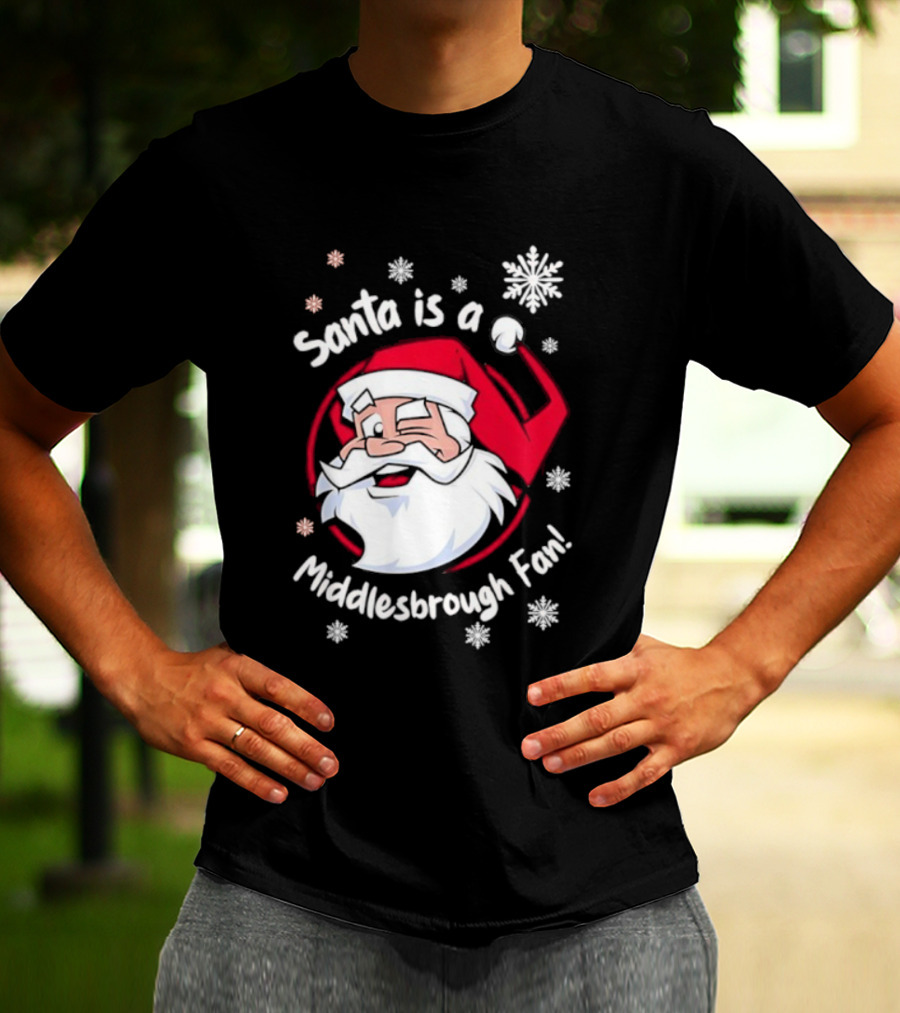 Santa Is A Middlesbrough Fan Christmas Snowflakes T-Shirt